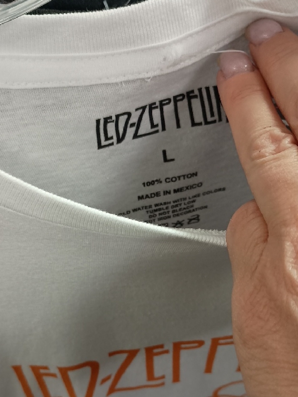 Led Zeppelin White Graphic Tee with Orange Print - Picture 2 of 2